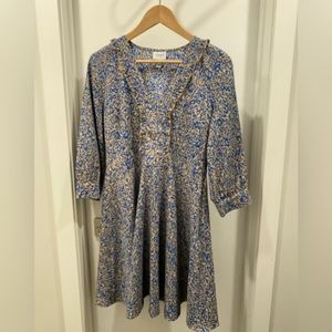 Aware dress blue with cream